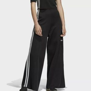 Adidas Wide Leg High Rise Knit Track Pants Size S